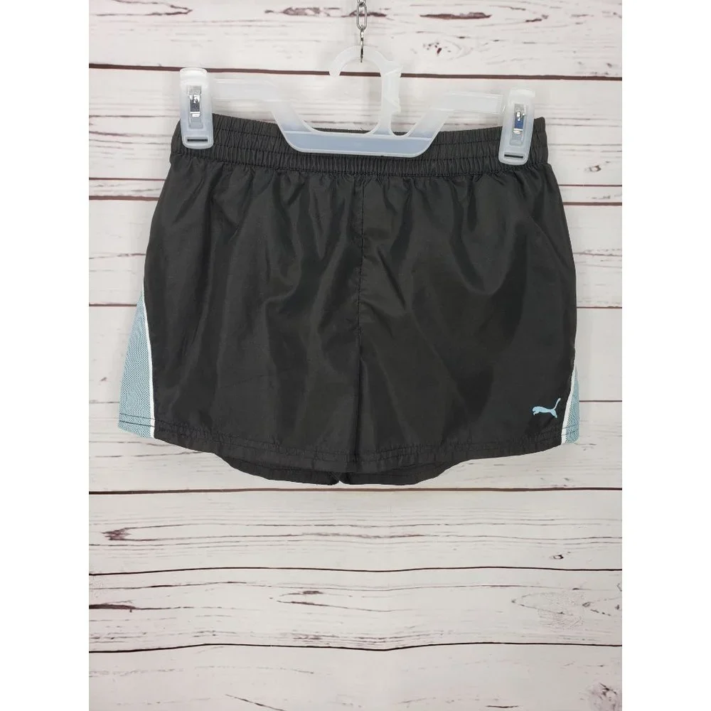 PUMA GIRL PACER MESH OVERLAY PLASMA ELASTIC WAIST SHORTS SIZE Large‎ 14/16